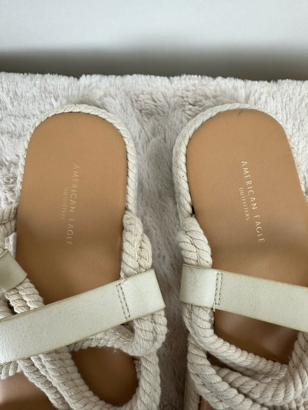 American Eagle Rope Espadrille Sandel Flat Boho Coastal Summer Slingback Sz 8 - Picture 8 of 13